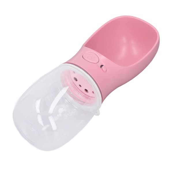 350ml Rosa Vattenflaska för Husdjur Bärbar Vattendispenser i Plast för Hundar Katter Resor Utomhus