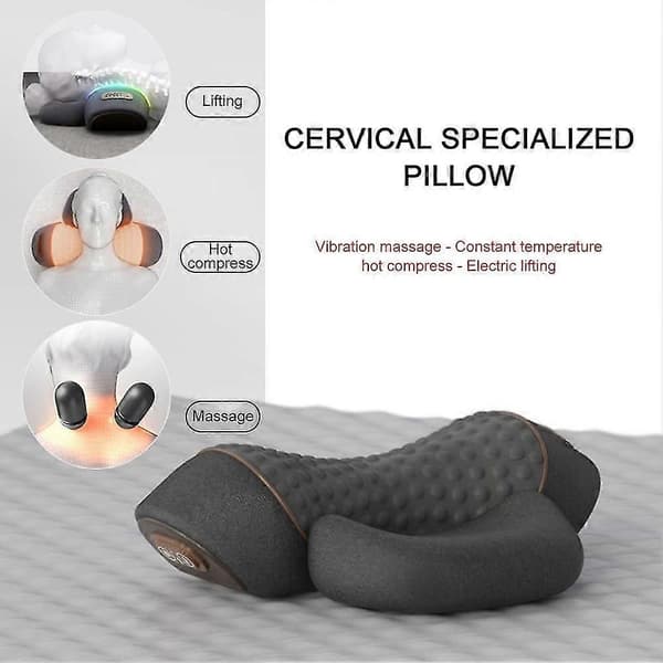 Cervical Memory-Foam Nakkepude Massage Varme Træk til Sovende Langsom Rebound Memory Pude Ergonomisk Støtte Per Space Gray Three