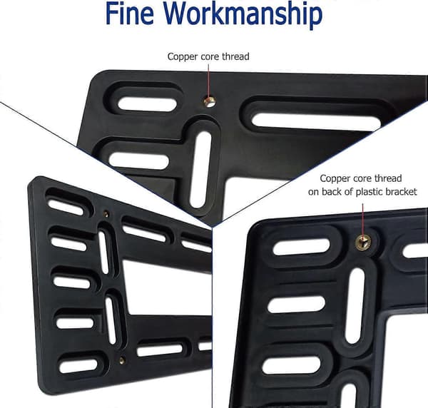 Nummerpladeholder til front - Monteringssæt til nummerplade foran, Universal kofanger bilskiltrammebeslagadapter med rustfrit stål With Thin Edge Frame