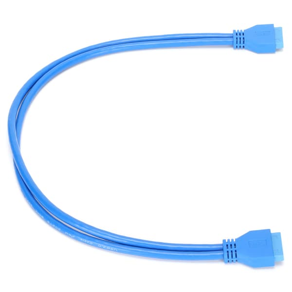 USB 3.0 20 Pin Han til Han Forlængerkabel 50cm Kompatibel med USB 2.0 1.1