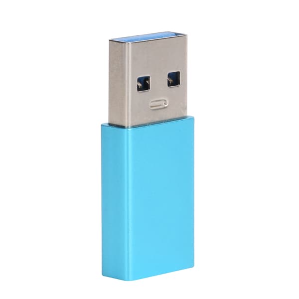 Typ C Hona till USB 3.0 Hane Snabb Laddningsadapter Blå Datortillbehör