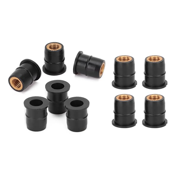 10 st M6x0,8 mm Gummibrassmutter för Motorcykel ATV Vindrutor Kaross