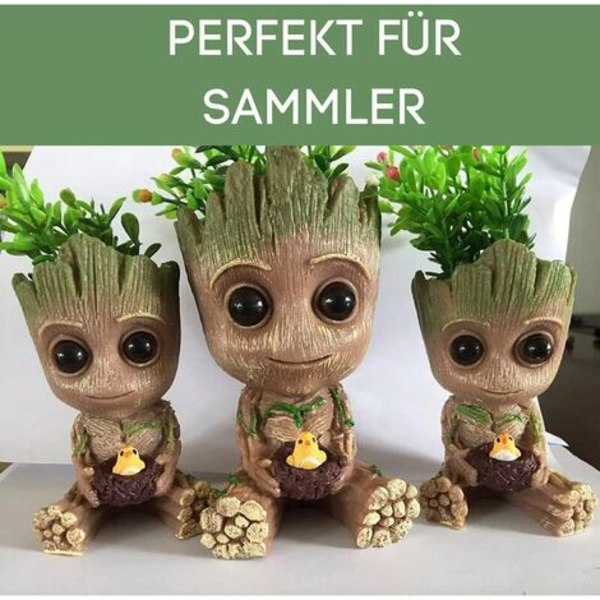 Baby Groot blomsterpotte - planter og kuglepenne actionfigur fra den klassiske film - perfekt som gave - mit navn er BABY Groot