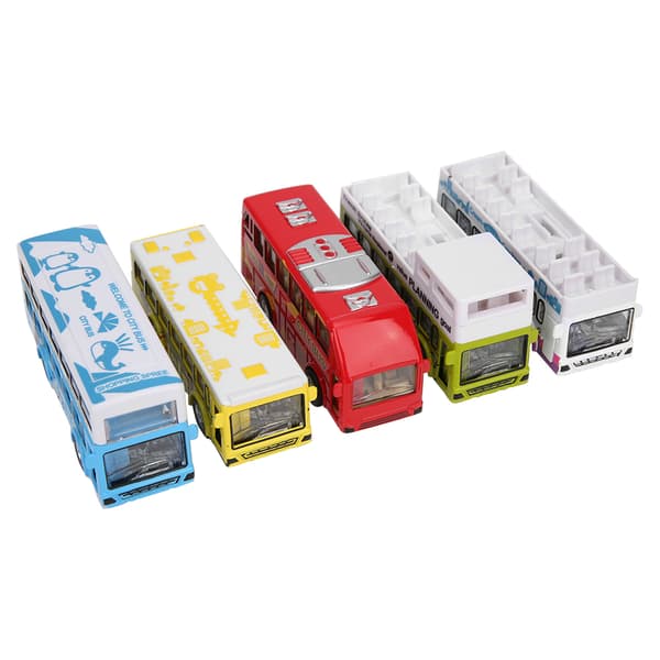 1:60 Legeret Bus Model Træk Tilbage Åbningsbar Dør Høj Simulation Bus Model Legetøj A Style 5 stk