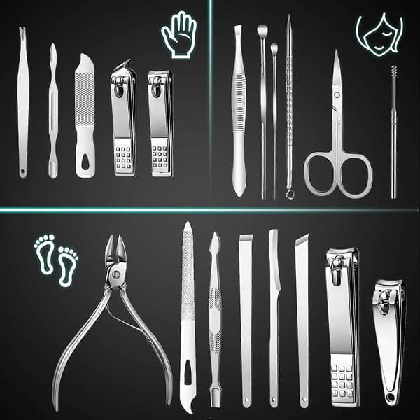 Manicure Set - 19 in 1 Professional Nail Clipper Pedicure Kit, Manicure Tools
