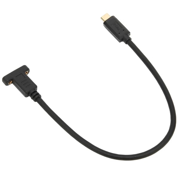 USB 3.1 Typ C Hane till Hona Förlängningskabel 0.3M 10Gbps Guldpläterad Datakabel Panelmontering Skruvhål