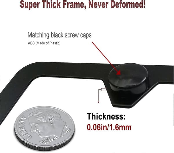 Nummerpladeholder til front - Monteringssæt til nummerplade foran, Universal kofanger bilskiltrammebeslagadapter med rustfrit stål With Thin Edge Frame