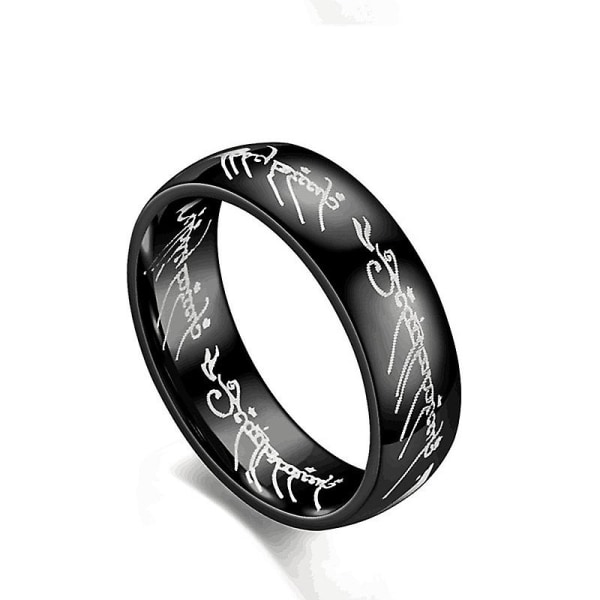 Kullanväriset sormukset ketjulla ruostumatonta terästä One Ring Of Power korut naisille miehille Black