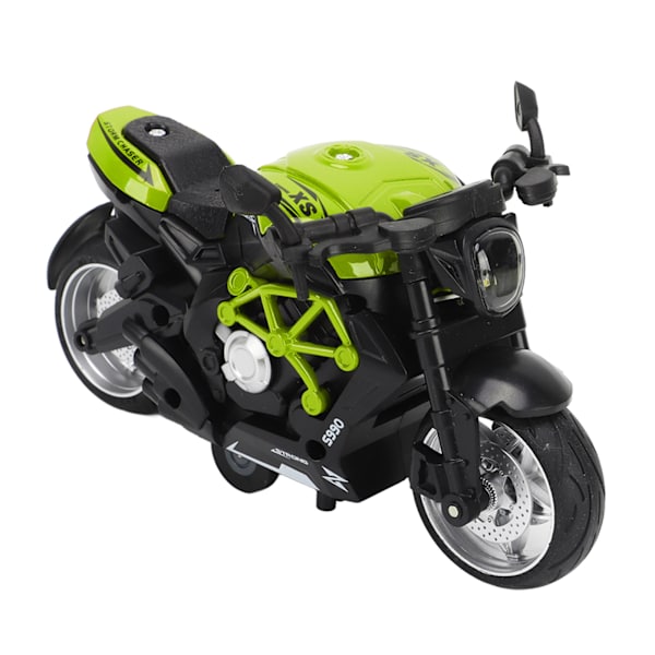 Høj Simulation Legering Motorcykel Legetøj med Cool Lyd og Lys Træk Tilbage Grøn til Børn
