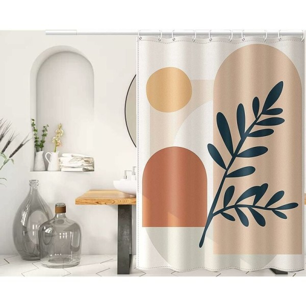 Polyester Shower Curtain Printed Waterproof Bathroom Divider Curtain (YL261 180*180cm)，for home kitchen, toilet, bathroo