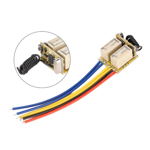 Mini RF 2CH 433MHz Trådløs Relébryter Sender Mottaker DC3.7‑12V Hjemmeautomasjon