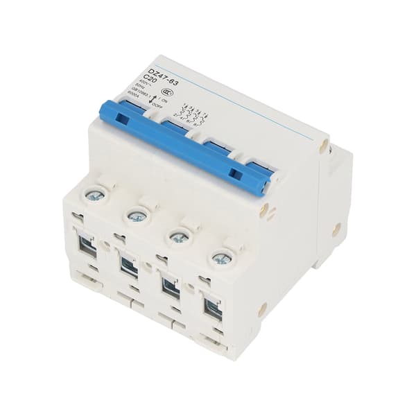 Mini afbryder 4P MCB DIN-skinne montering 6000A brydeevne 400V 20A til hjemmet