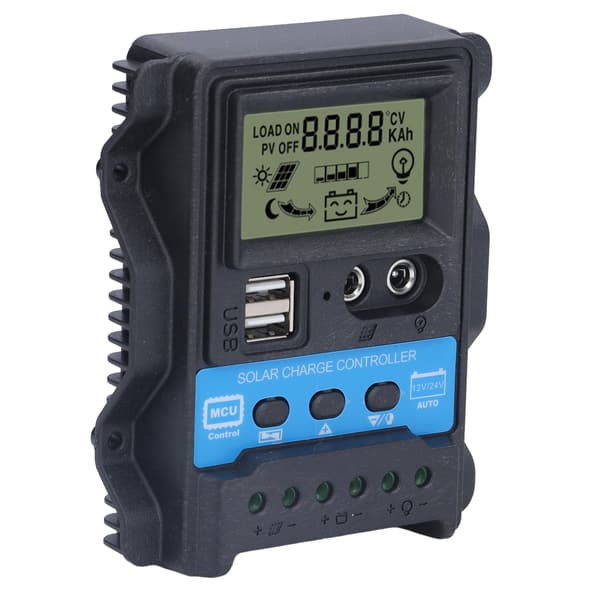 Solar Charge Controller LCD-display Dual USB 5V 30A PWM Opladningsregulator 390W 12V 780W 24V