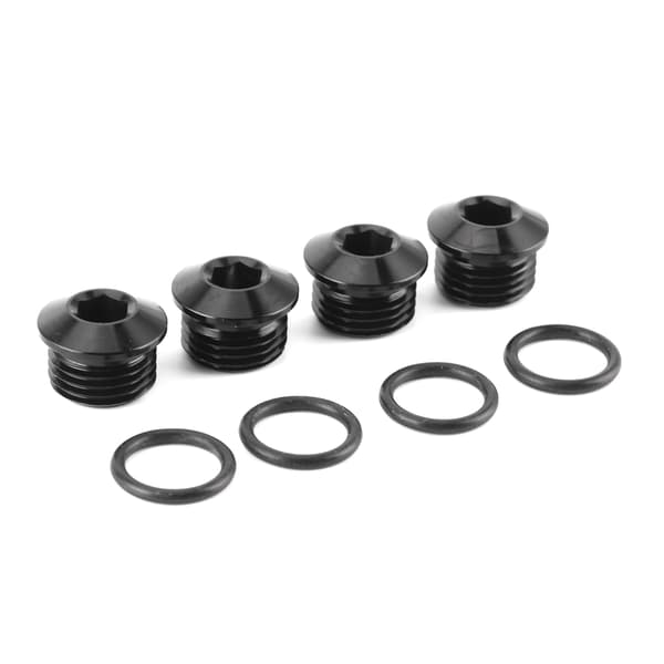 6AN Hann Hex Hode Socket ORB Port Plugg O Ring Kit Aluminium Legering Svart Anodisert