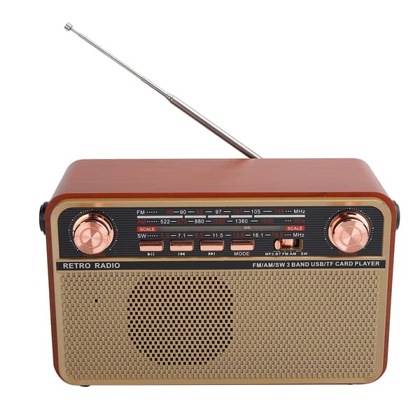 Bærbar AM FM SW-radio med Bluetooth USB-opladning og understøttelse af Micro SD-kort