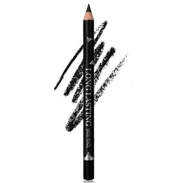 3 farver Langtidsholdbare Vandfaste Øjenbrynspenne Dobbelt Anvendelse Træstang Eyeliner Permanent Makeup Tatovering Tilbehør Black