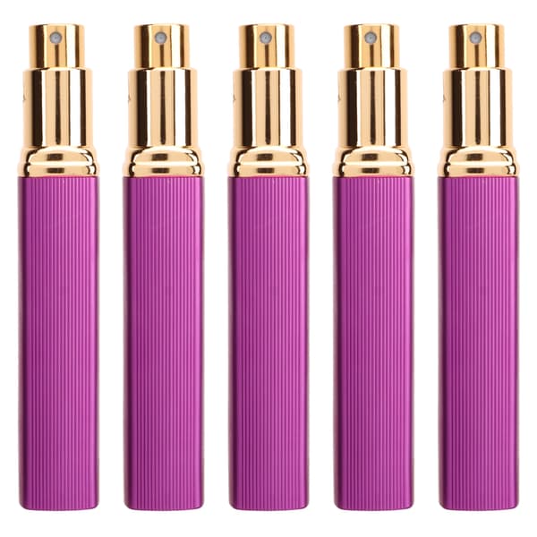 5-pack påfyllningsbar 12 ml aluminium parfymatomizer resesprayflaska lila