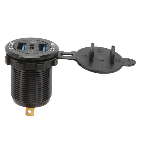 USB Oplader Stik 3 Porte QC3.0 Multipel Beskyttelse Vandtæt Dæksel til Biler Lastbiler RV'er