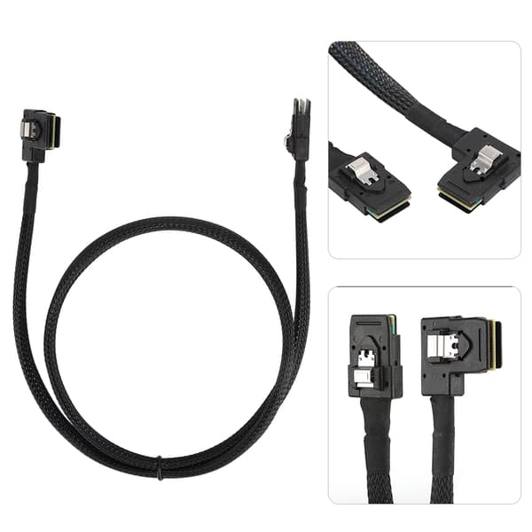 MINI SAS 36P 0,8 Meter Sprøytestøping SFF-8087 Rett Vinkel Albue til SFF-8087 Harddisk Kabel
