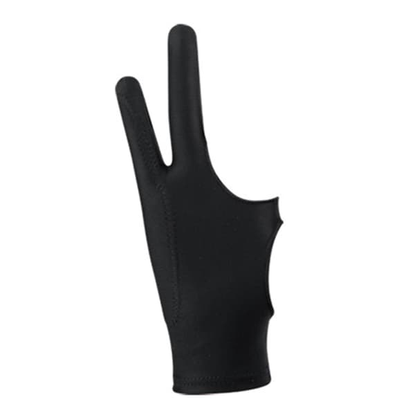 Kunstner Tegne Handske 3 Lag 2 Finger Tablet Skitse Smudsafvisende Åndbar Sort