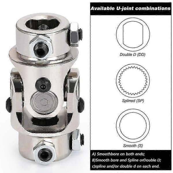 Varmtselgende modifiserte bildeler rattstamme universalledd 3/4\"DD x 3/4\"DD total lengde 83mm3-1/4 One head has teeth
