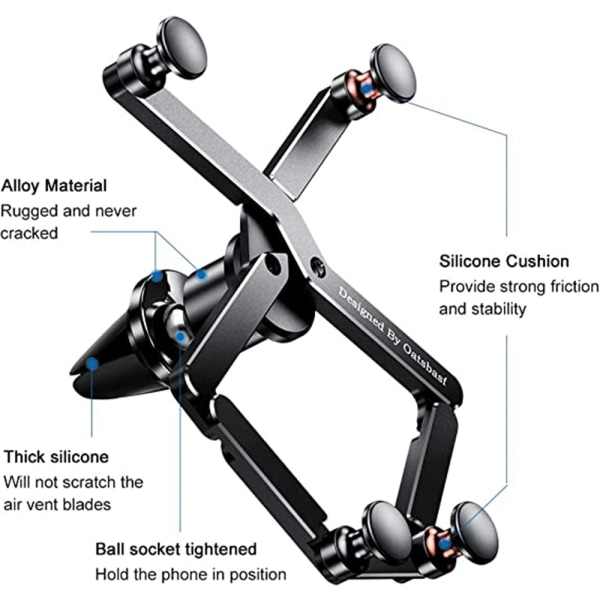 Biltelefonfäste, håndfri telefonholdere, gravitation black