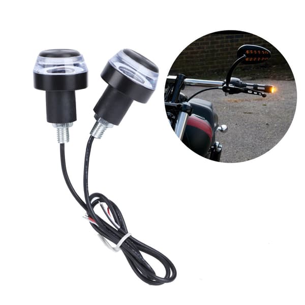 2 stk. 12V Motorcykel LED Blinklys Styrgreb Endeprop Lys Universal