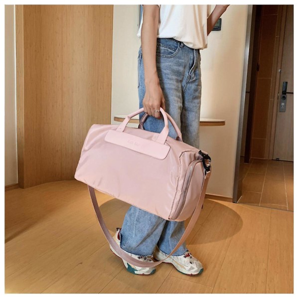 Ny enkel vattentät resväska med stor kapacitet våt och torr Separation Yoga Handväska Rosa