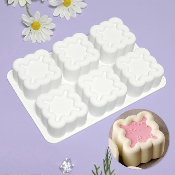 Silikone kageform, firkantede hjerteformer, mousse chokolade desserter form, kageform, muffinform, fleksibel E