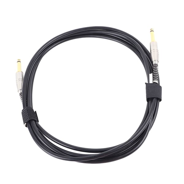 6,35 mm effektkabel støydemping fleksibel ubalansert gitarpatchkabel pedalledning 3 meter svart