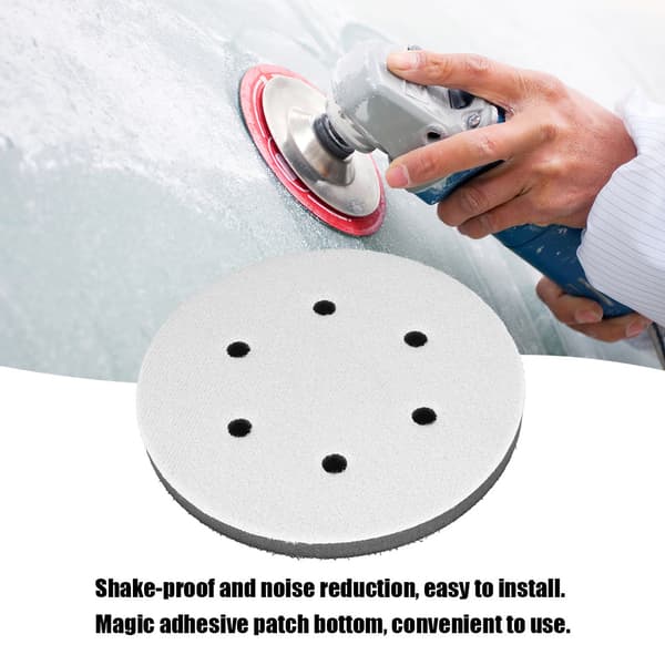 150 mm diameter blød buffer svampe-interfacepude til slibepuder (6 huller)