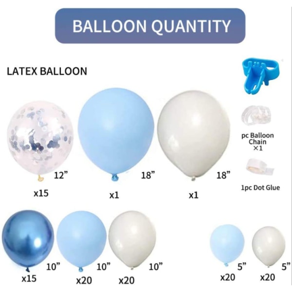 Ocean blå ballon sæt, latex ballon, bolig dekoration gave 75 stk/sæt.,