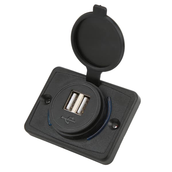 3.1A 5V Dobbel USB Billader LED Hurtiglading for 12V 24V Lastebiler Bobiler Skip