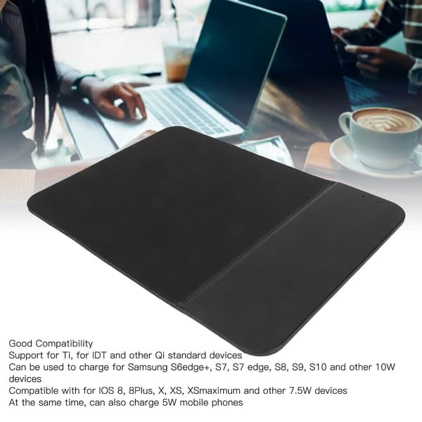 15W Multifunksjonell Lade Musematte - Liten Gummimatte med Telefonlader