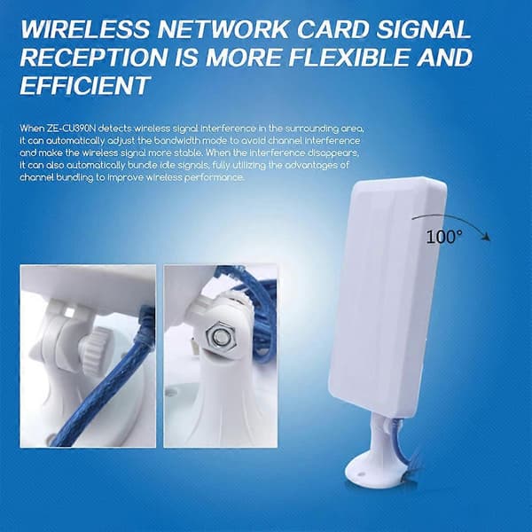 RT3070 USB WiFi-adapter - Høyhastighets 150 Mbps trådløs mottaker med lang rekkevidde og utendørsantenne White