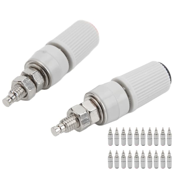 20 stk. 24.330 M5 Bananstik Jack Socket Adapter Connector Sort Rød 4mm