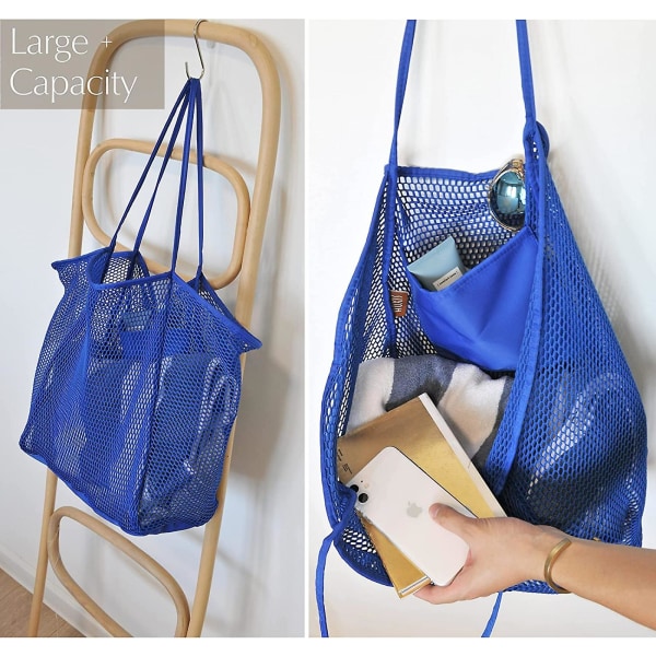 Mesh Beach Tote naisten olkalaukku A916-624 Blue