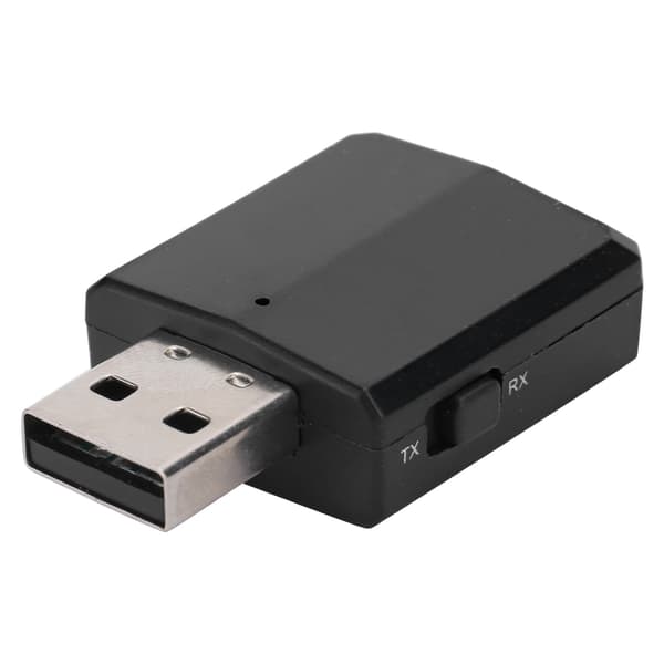 Bluetooth 5.0 Audio Mottaker Sender USB Lydkort 3 i 1 AUX RCA 3.5mm Socket Adapter Svart