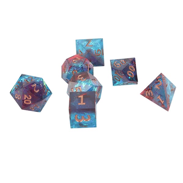 7 stk. Polyhedral Terning Sett Klar Resin Terninger for Brett Rollespill