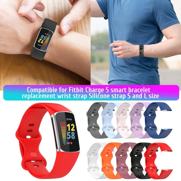 Fitbit Charge 5 erstatningsrem TPU blød urrem kompatibel smartur