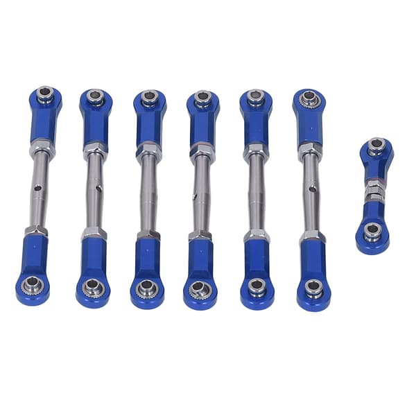 7PCS Metal Justerbart Bindestangsæt til Traxxas 1/10 RC Bil Blå