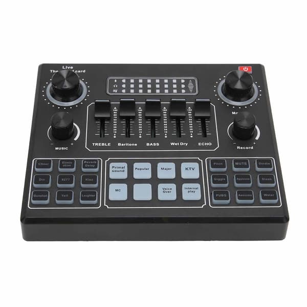 V9 Bluetooth Lydkort Stereo Audio Mixer til Computerspil Mobiltelefon Liveudsendelse