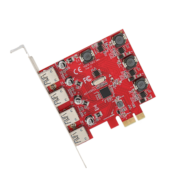 4 Port USB 3.0 PCIe Udvidelseskort 5Gbps til Windows 11 10 Server 2012 Linux Selvforsynet