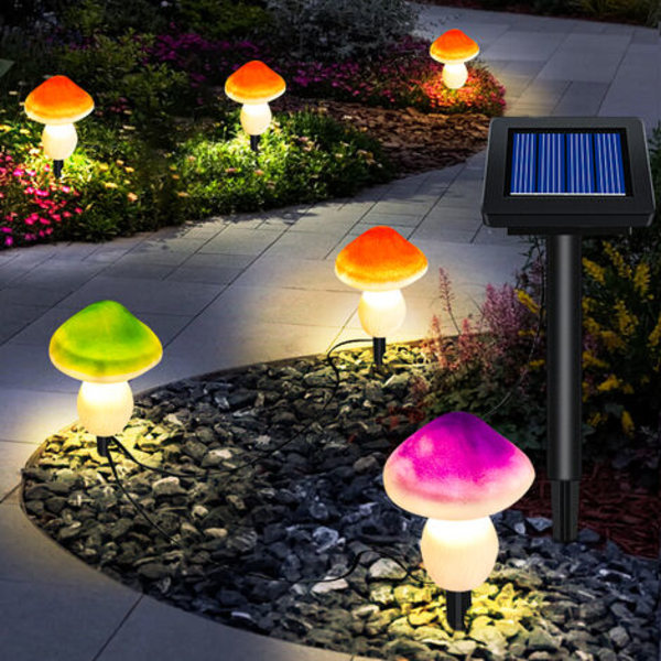 Udendørs solcelle svampe havelys Sød form Vandtæt landskabsbelysning Pathway lys til gårdhave gårdhave dekoration