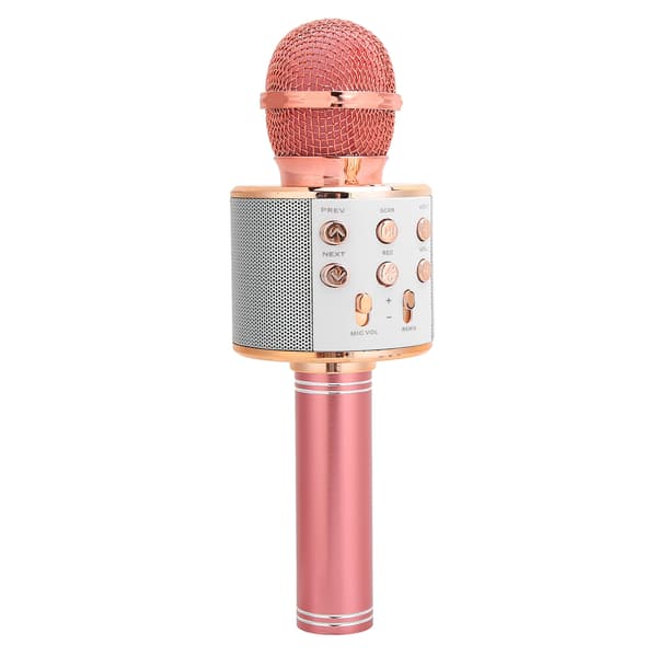 Trådlös Bluetooth Handhållen Mikrofonhögtalare med Multifunktionsknappar för KTV Roséguld