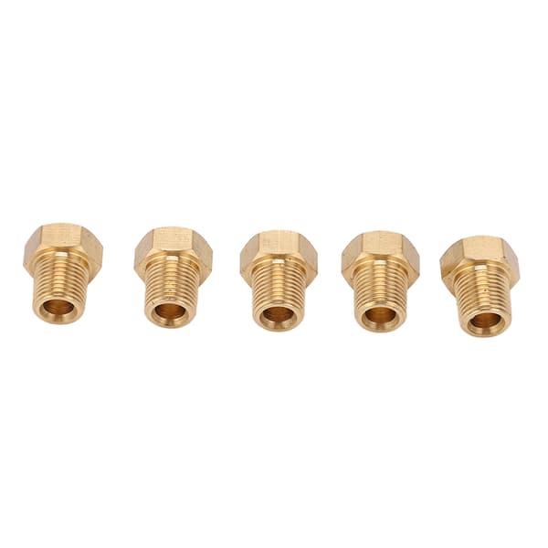 5 stk. solid messing sekskantplugg 1/8 NPT hann-gjenge anti-korrosjon universell bilmontering