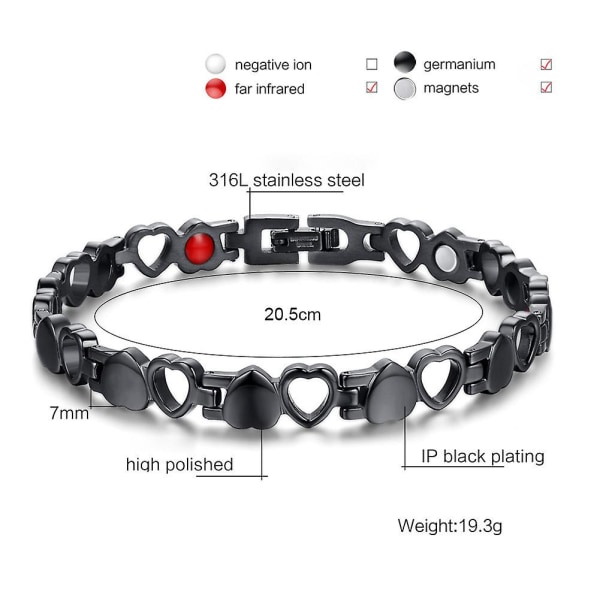 Kvinnors hjerte magnetisk terapi fotlänk - for artrit linndring