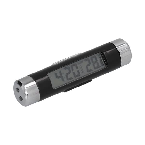 K01 Biltermometer Batteridrevet Multifunktionelt Lysende LCD Bilinstrumentbræt Ur