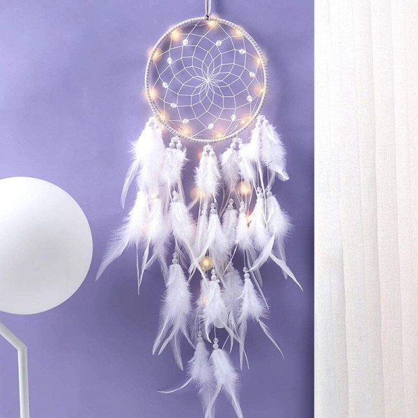 Purple fantasy finished product with lights Montnets wind chimes Aerial ornaments to make dreamnets Purple creative gift
