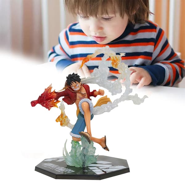 Eldnäve Luffy Ornament Animationer Karaktär Modell Multifunktionella Härliga Samlarobjekt Leksak